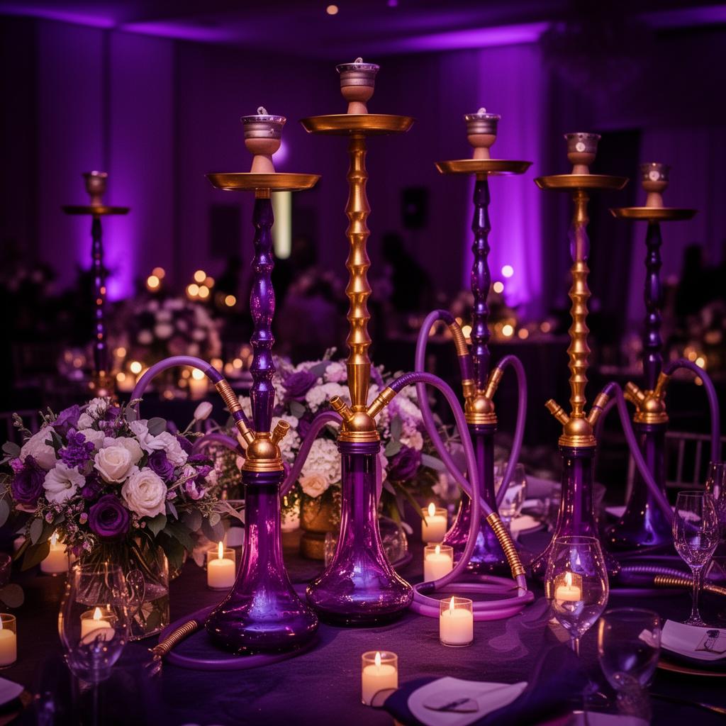 Prrple Sensationz hookah catering setup